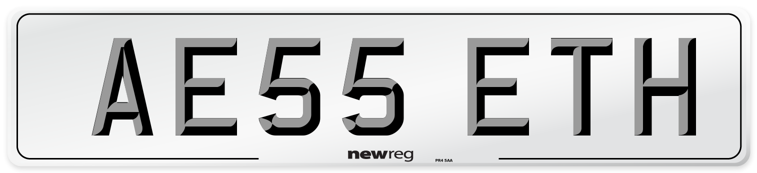 AE55 ETH Number Plate from New Reg